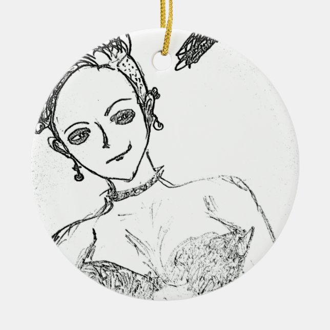 punkflicka julgransprydnad keramik (Framsidan)