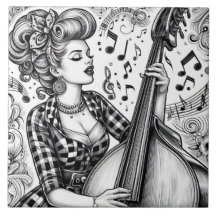 Punkrock Rockabilly Retro Glam Svart & Vitt