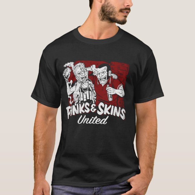 Punks and Skinss United Oi Oi Street Punks & Ski T Shirt (Framsida)
