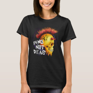 Punks Not Dead för punkrockfans Skalle Med Mohawk T Shirt