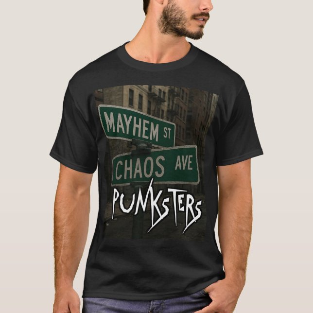 Punksters "Mayhem and Chaos" T-Tröja T Shirt (Framsida)