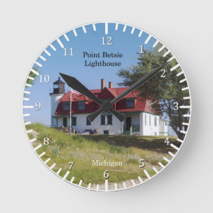 Punkt Betsie Lighthouse-klocka Rund Klocka