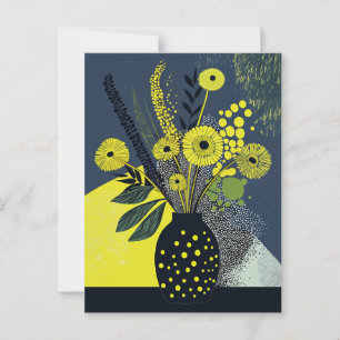 Punkt punkt blomning #005 vykort