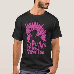 Punktar Bärans Rosa till Goth Metall Sten Consert  T Shirt