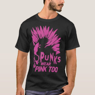 Punktar Bärans Rosa till Goth Metall Sten Consert T Shirt