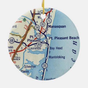Punktbehör Vintagen Karta Julgransprydnad Keramik