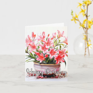 Punktblooming Lily Flower Illustration Kort