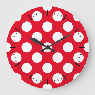 Punkte Weiss Rot Stor Klocka