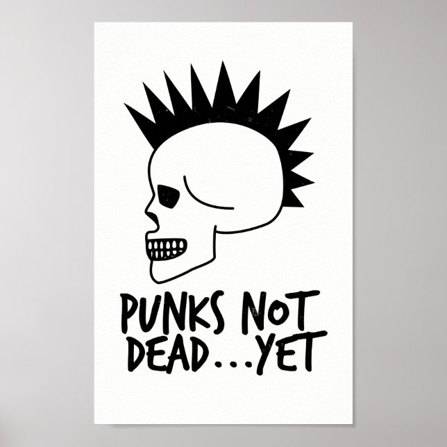 Punkter är inte döda.. men Skullvit Poster (Framsidan)