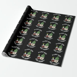 Punkter är soy Ferny Soy Sauce Plant Pun Mörk BG Presentpapper
