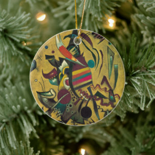 Punkter av Wassily Kandinsky, Vintage expressionis Julgransprydnad Keramik