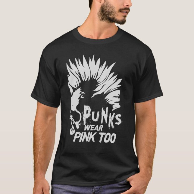 Punkter Bärans Rosa till Goth Metall Sten Consert  T Shirt (Framsida)