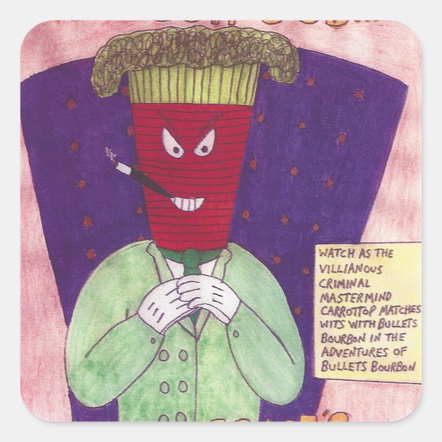 Punkter: Bourbon Carrottop Stickers Fyrkantigt Klistermärke (Framsida)