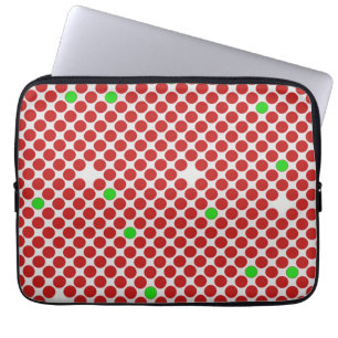 Punkter Diagonal Graphical Mönster Red White Grönt Laptop Sleeve