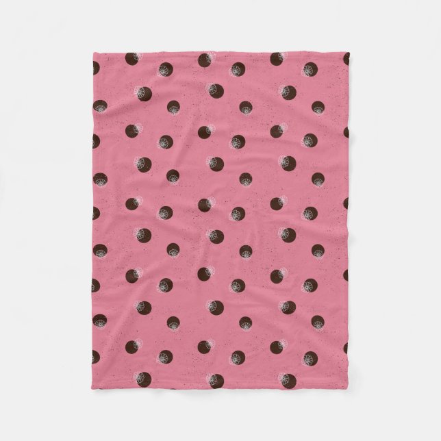 Punkter med blommor på rosans bakgrund fleecefilt (Framsidan)