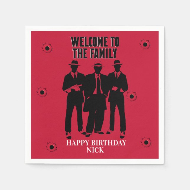 Punkter och gangster Party Napkins Pappersservett (Framsidan)