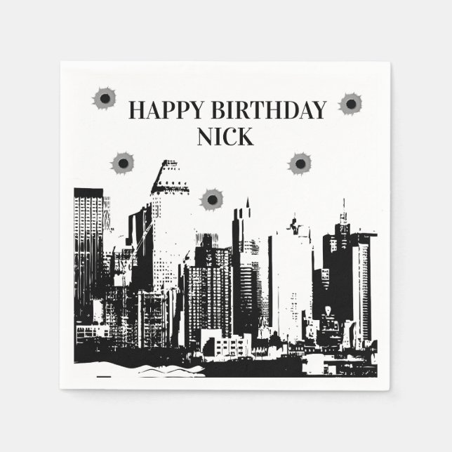 Punkter och gangster Party Napkins Pappersservett (Framsidan)