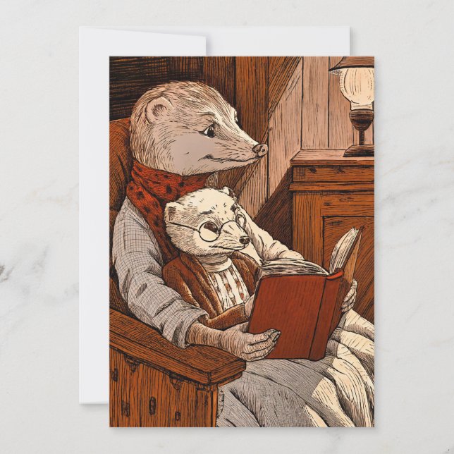 Punkter som läser en bok julkort (Framsida)