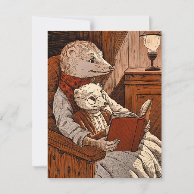 Punkter som läser en bok tack kort (Framsida)