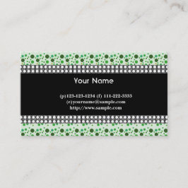 punkter, svarta, vita och grönt visitkort