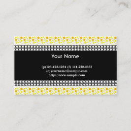 punkter, svarta, vita och gult visitkort