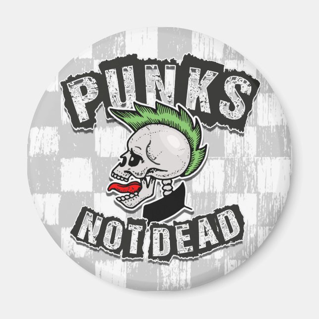 Punkter utan dödlig skal, mohawk Punk Sten Rocker Magnet (Framsidan)