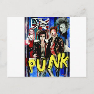 punktera bilden av rock musik mode vykort