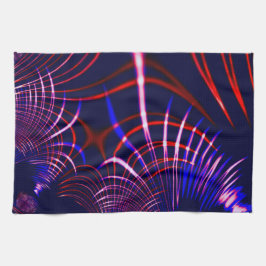 Punkterad kurvor från blå till röd och vit. Lila? Kökshandduk