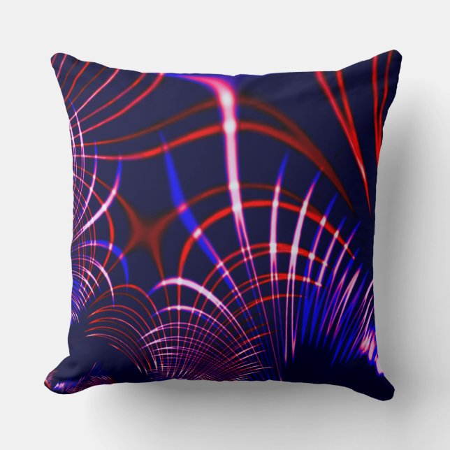 Punkterad kurvor från blå till röd och vit. Lila? Kudde (Framsida)