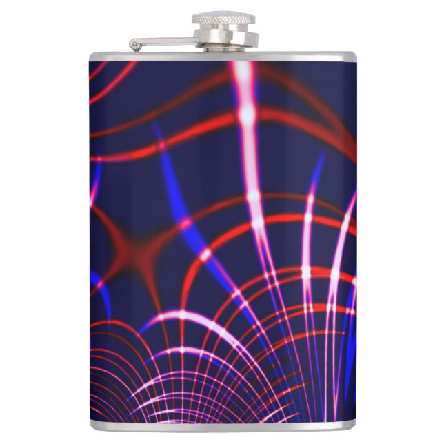 Punkterad kurvor från blå till röd, vit och rosa fickplunta (Framsidan)