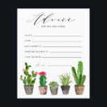 Punkterade succulations- och Cactus Bröllop Advice<br><div class="desc">Be gästerna att lämna sina råd och välkommen önskemål med det här anpassadets rådgivningskort. Den har vattenfärgade,  prickade succulents och cacti. Anpassa genom att lägga till namn. Detta rådgivningskort för bröllop finns på andra kartonger.</div>