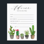 Punkterade succulations- och Cactus Bröllop Advice<br><div class="desc">Be gästerna att lämna sina råd och välkommen önskemål med det här anpassadets rådgivningskort. Den har vattenfärgade,  prickade succulents och cacti. Anpassa genom att lägga till namn. Detta rådgivningskort för bröllop finns på andra kartonger.</div>