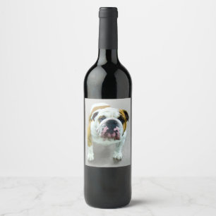 Punkthundsmålning - Cute Original Hund Art Vinflaska Etikett