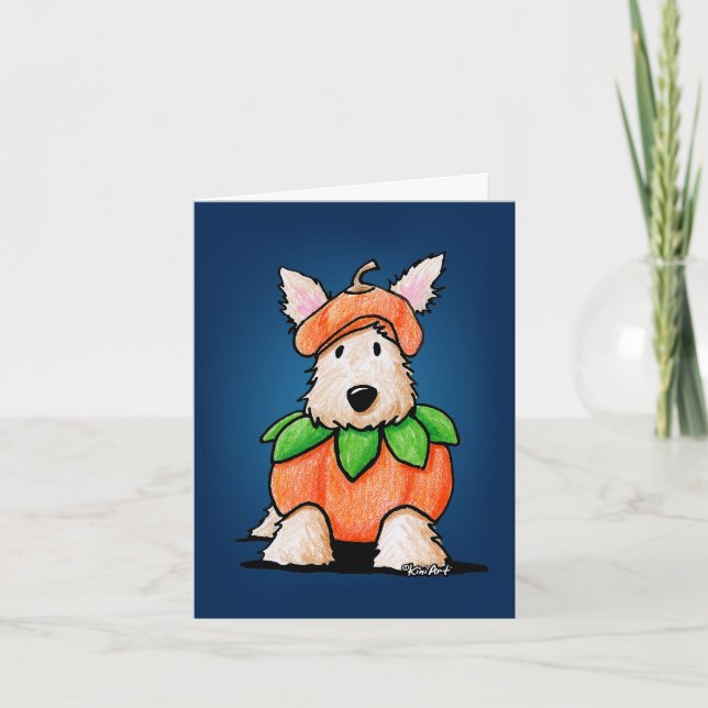 Punktie Scottie Hund Halloween Card Kort (Framsida)