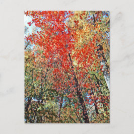 punktillism skog vykort