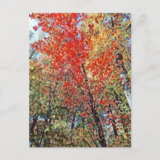 punktillism skog vykort (Framsida)