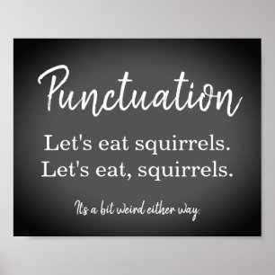 Punktkommas Funny Chalk Board Poster