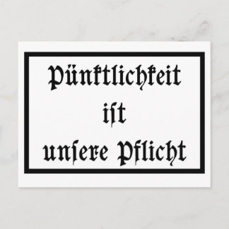 Pünktlichkeit ist unsere Pflicht Vykort