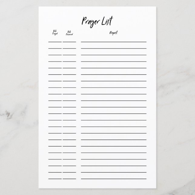 Punktlista Journal Prayer-begäranlista Infoga (Framsida)