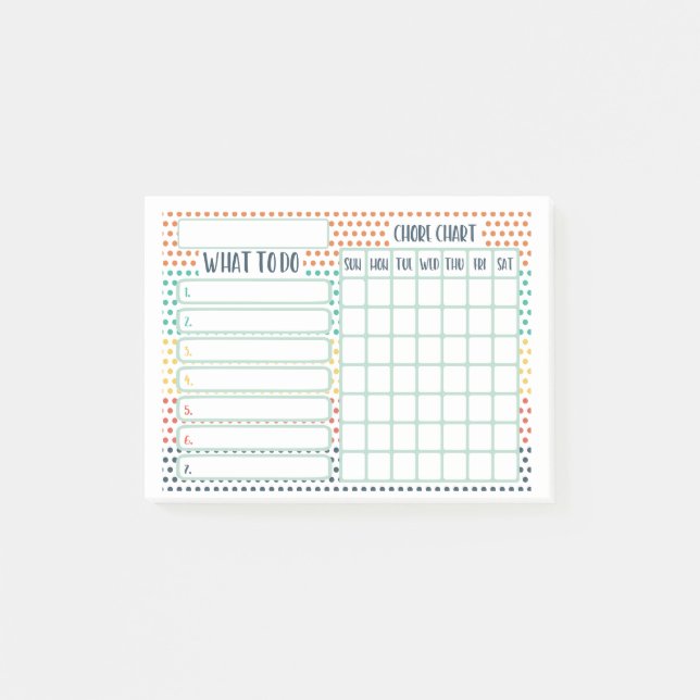 Punktlista Journal Stil att göra Chore-lista Post-it Block (Framsida)