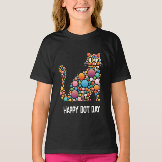 Punktprickkatt för dot Dot Day T Shirt (Framsida)