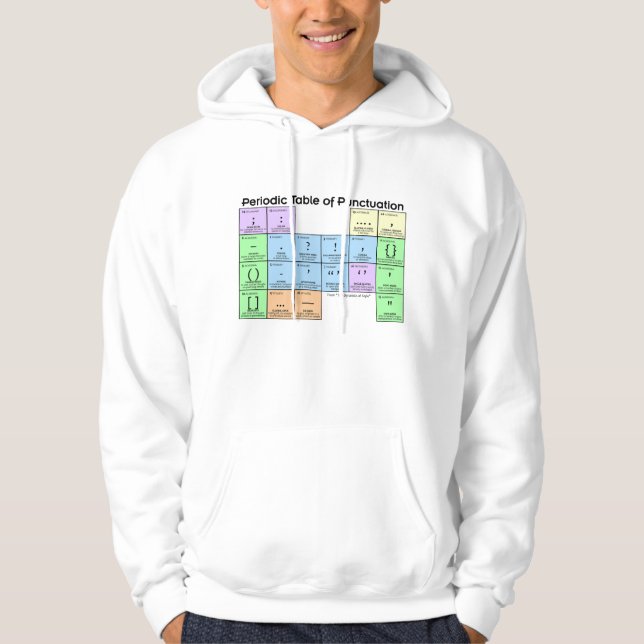 Punktuationens periodiska system -huva hoodie (Framsida)