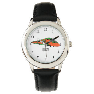 Punktuppställning tåg tecknad illustration armbandsur