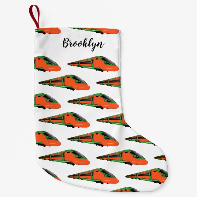 Punktuppställning tåg tecknad illustration liten julstrumpa (Framsidan)