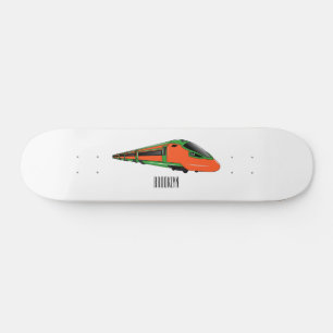 Punktuppställning tåg tecknad illustration mini skateboard bräda 18,5 cm