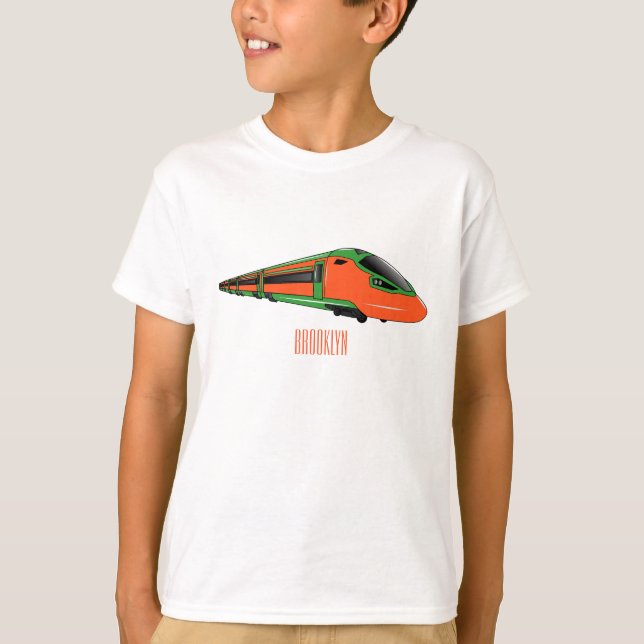 Punktuppställning tåg tecknad illustration t shirt (Framsida)