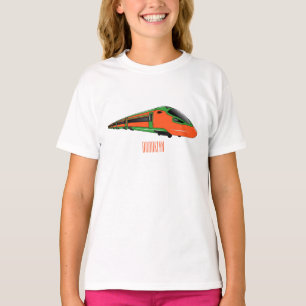 Punktuppställning tåg tecknad illustration t shirt