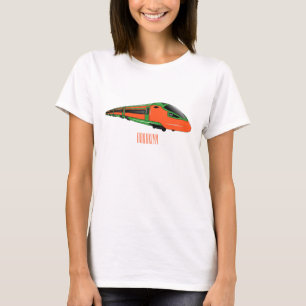 Punktuppställning tåg tecknad illustration t shirt