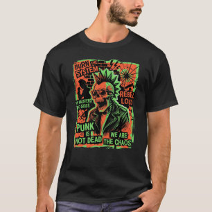 Punkupprors-T-shirt Grunge Streetwear Grafisk Tee
