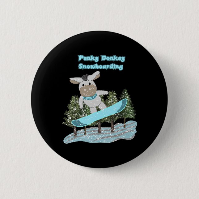 Punky Donkey Snowboarding Knapp (Framsida)